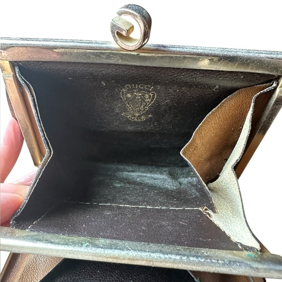 Gucci Brown Leather Kiss-lock Coin purse - Picture 8 of 11